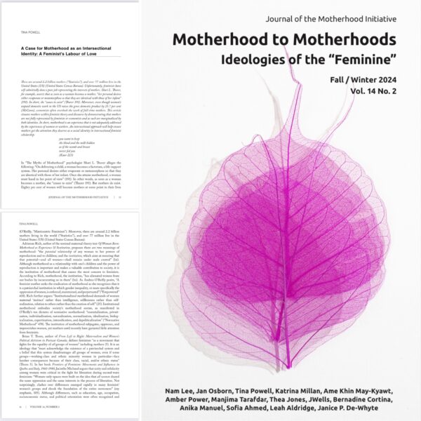 Screenshot of magazine page "Motherhood to Motherhoods Ideologies of the “Feminine”